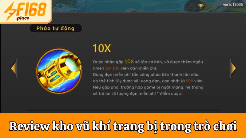 Review kho vũ khí được trang bị trong game