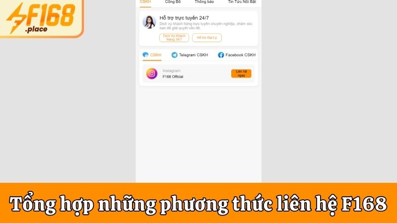 Tổng hợp những phương thức liên hệ F168